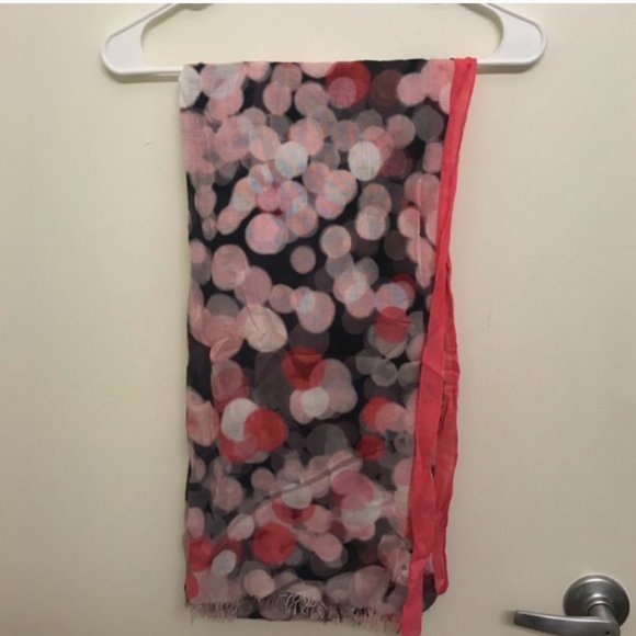 kate spade pink grey dot scarf nwot